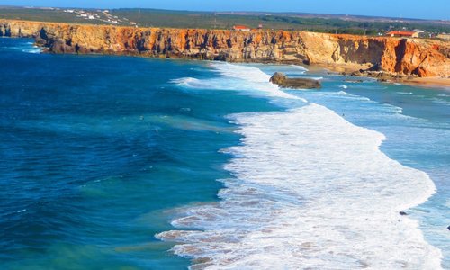 The surfing beach at Sagres.
