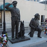 In the line of Duty Memorial, on the Boadwalk, near Arcade Pier