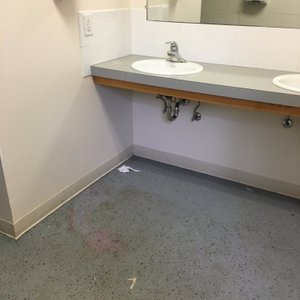 Bathhouse. No soap in the dispenser, but lots on the floor for three days. 