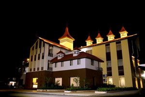 Vishal Lords Inn Gir Forest in Sasan Gir, image may contain: Hotel, Night, Neighborhood, Villa