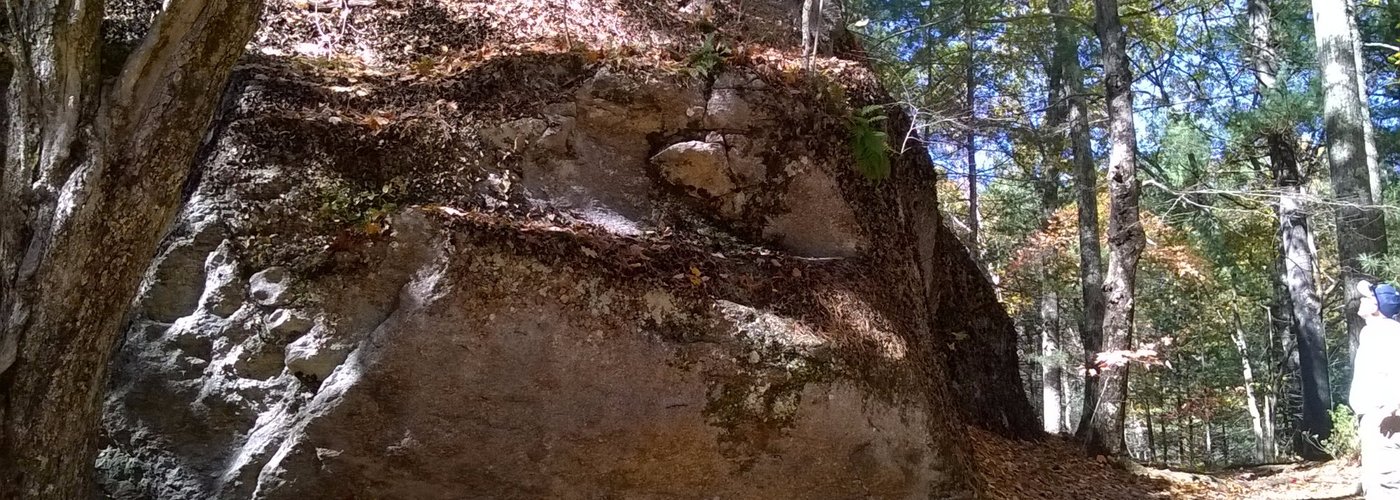 Many large rock formations