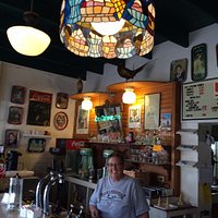 Miss Sara in her lovely ice-cream parlour in Ste Genevieve