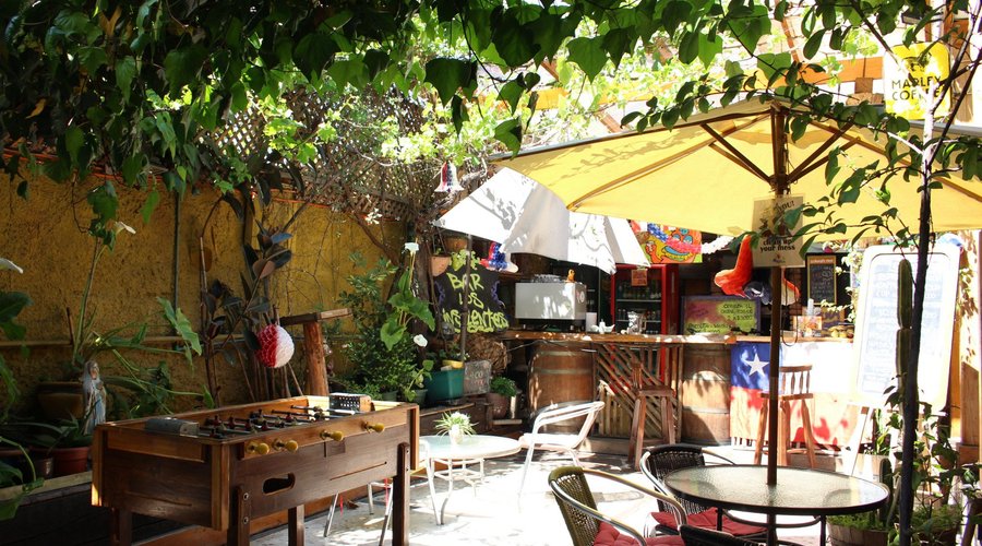 terrace with foosball and Bar!
