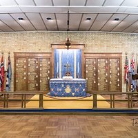The altar surrounded by the names of the Squadrons based at Biggin Hill