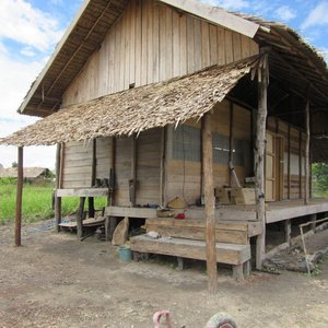 Side view of Dormitory at Jerumbun just accross the river from Tanjung Puting National Park