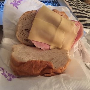 This was my breakfast, together with a small bottled orange juice