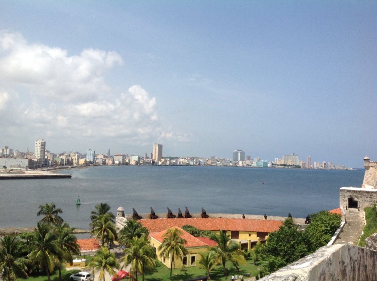 Panoramic view of the colonial fortresses of El Morro and La