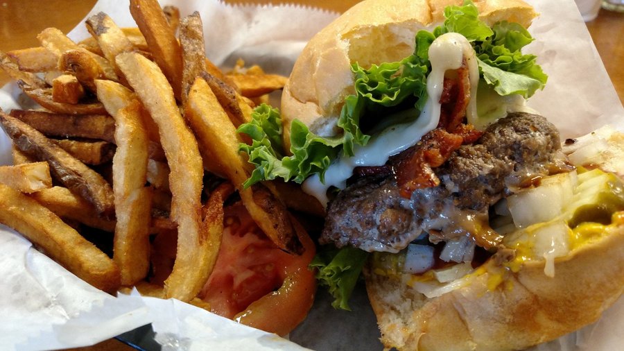 Bacon Swiss Burger & Fries