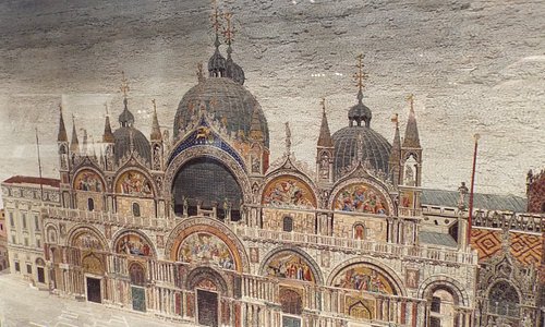A glass mosaic picture of St. Mark's Cathedral in Venice