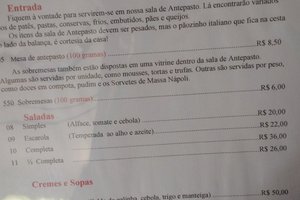 Cardápio