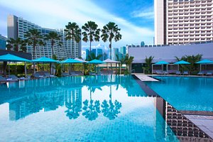 Pan Pacific Singapore in Singapore, image may contain: Hotel, Resort, Pool, City