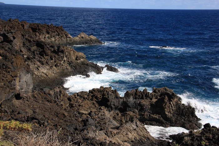 View at the town and at the cost line outside the beach area.