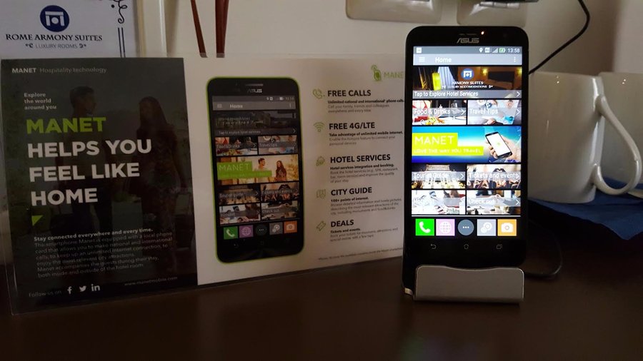 at guests disposal (for free) every room is equipped with a smart phone with free calls to 52 co