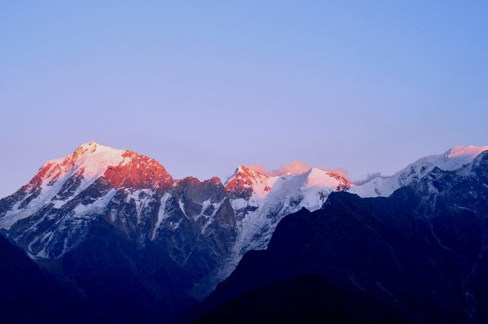 The Kinnaur kailash range seen from HPTDC Kailsh Cottage, Kalpa