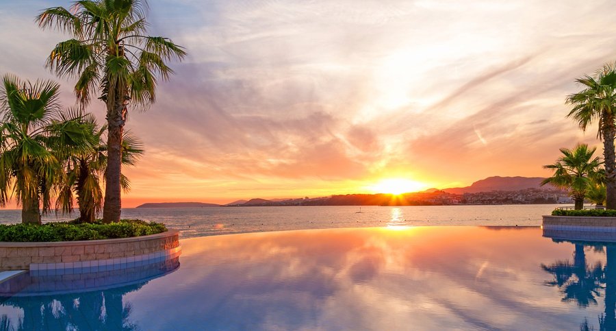 Outside pool.