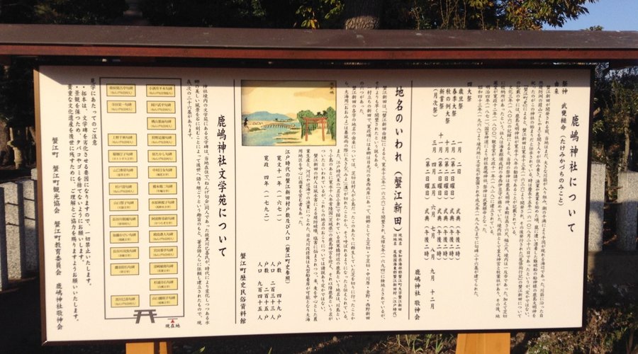 鹿島神社文学苑　案内板