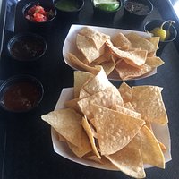 Delicious chips and amazing salsa bar!