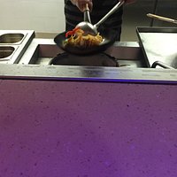 Cooked fresh in front of you. Lovely food