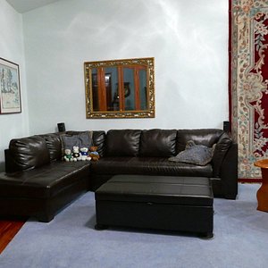 Livingroom area has comfortable seating and terrific views.