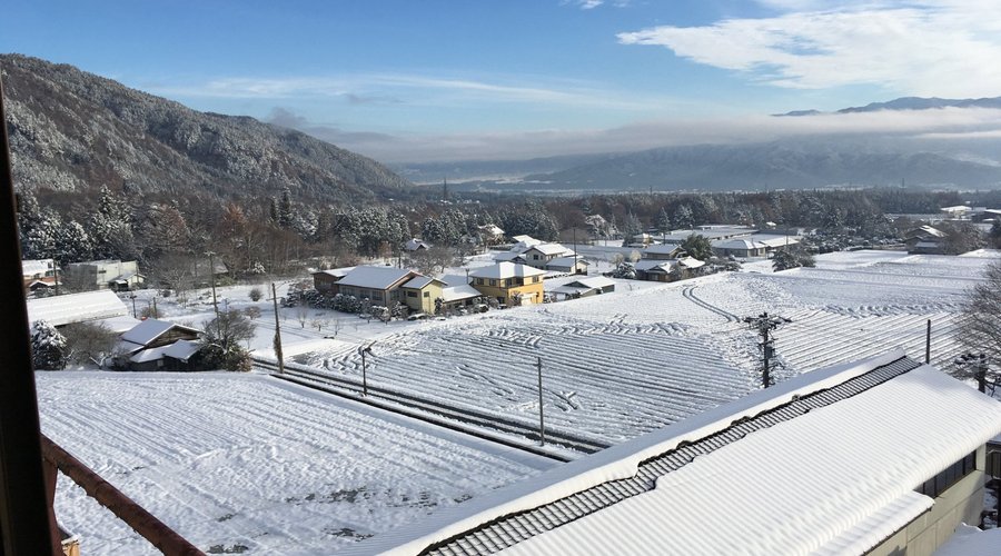 out the window of komagane Onsen Hotel
