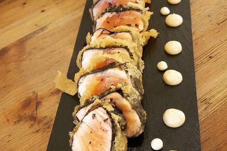 salmó en tempura
