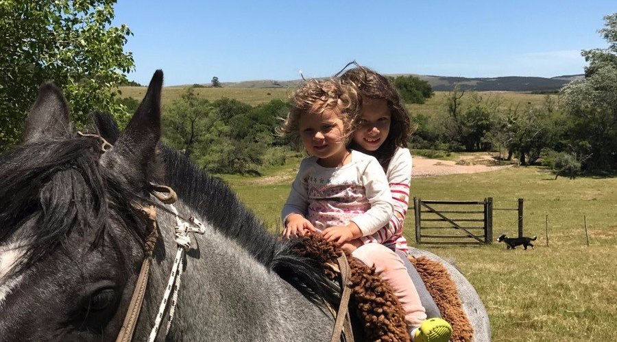 riding horses on the grounds