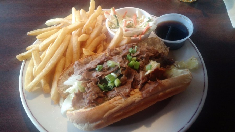 This was my tasty Philly Steak Sandwich Au Jus