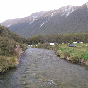 Looking towards the camp from the creek bridge