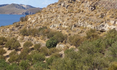 Little caves in the surrounding hills