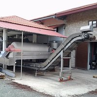 The press at the back of the winery