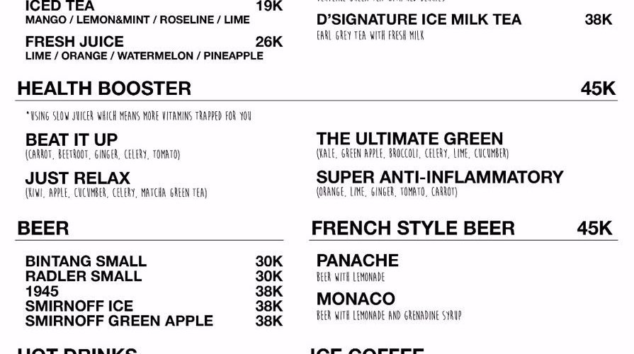 Our New Menu