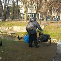 Arriva il custode per dare da mangiare agli animali