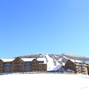 Burke Mountain Hotel from a distance