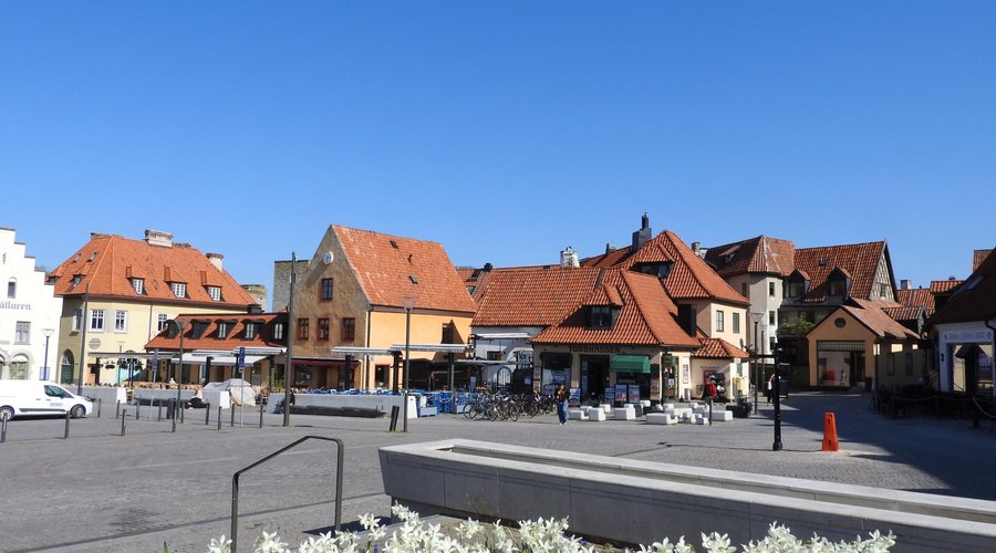 Houses near the hotel in Visby, Sweden