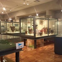 近郊で出土した縄文土器の常設展示の様子