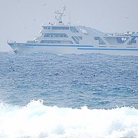 ビーチからもフェリーが見えたょ~