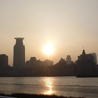 外灘側の夕日