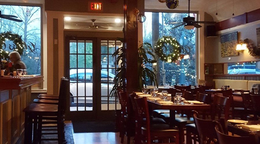 Warm wood and glass interior