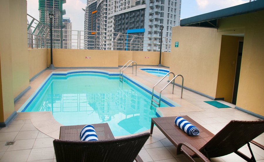 Rooftop pool area