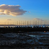 the east harbour with boats out of the water