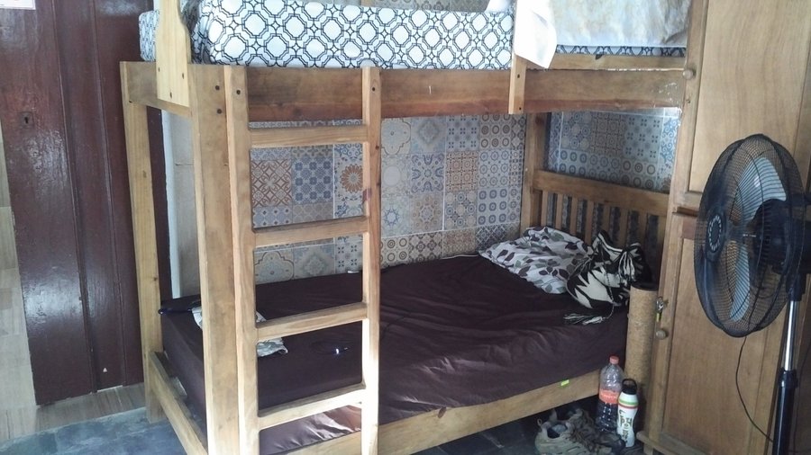 My cozy bed. Mattress a little old but i could sleep like a baby