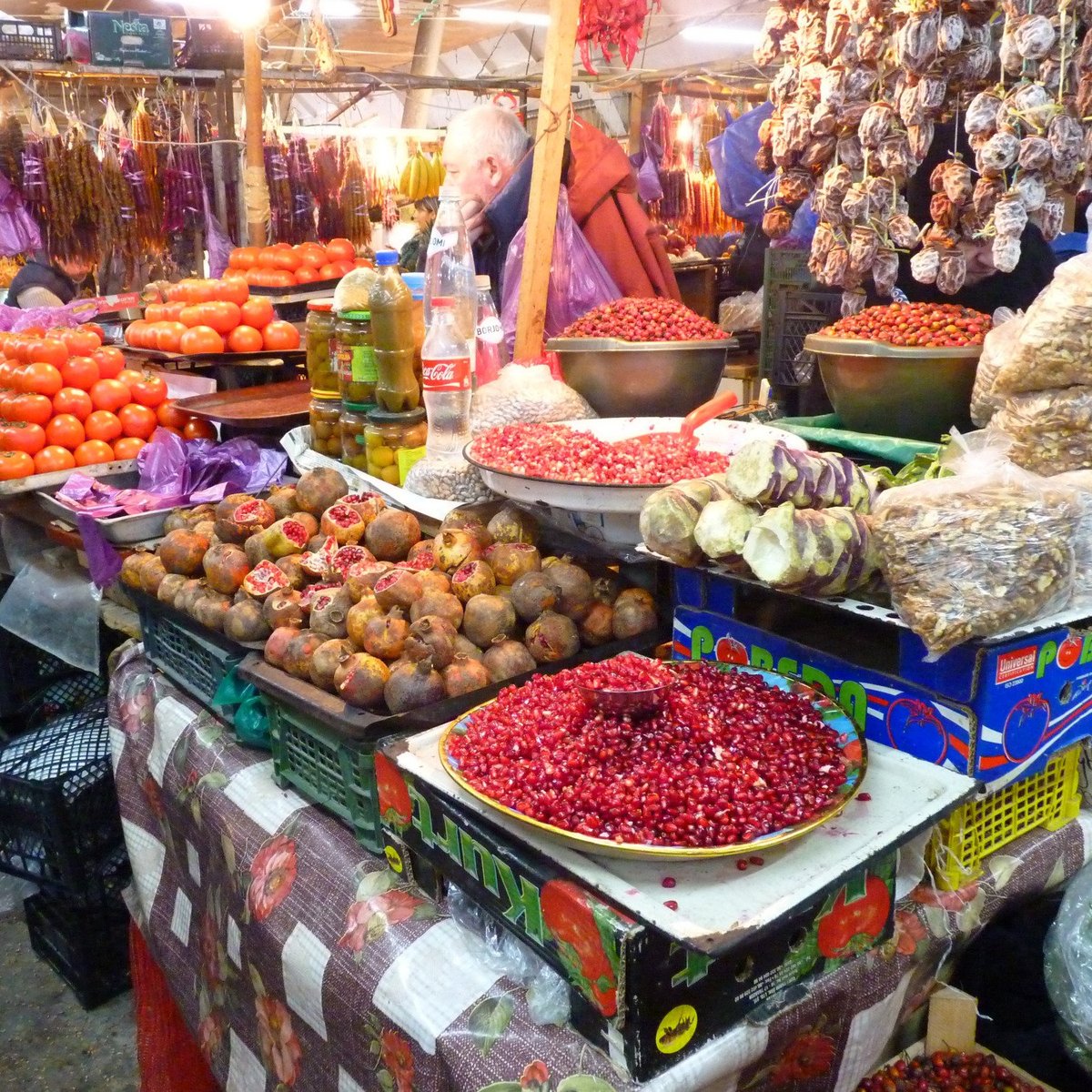 Buy cheese, fruits, Georgian homemade wine, spices, adjika at the Deserter (Borj