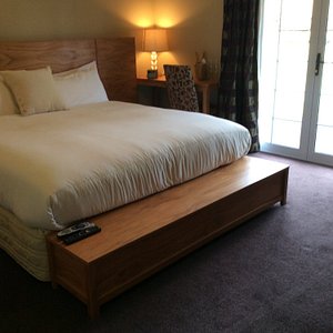 Superking beds, rimu veneer custom made furniture, desk, clock, bed bench/seat