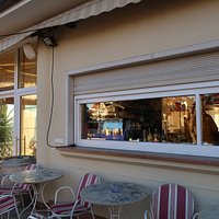 There's a terrace with nice views