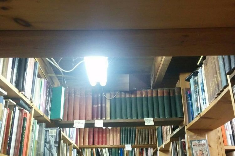 Shelves over the hallway on the first floor
