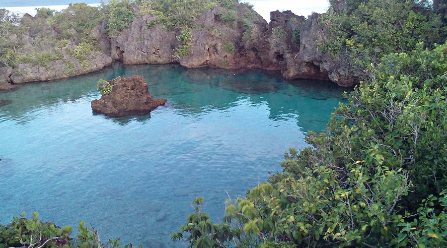 Lagoon in Paguriran Island w/Mayon Volcano from behind