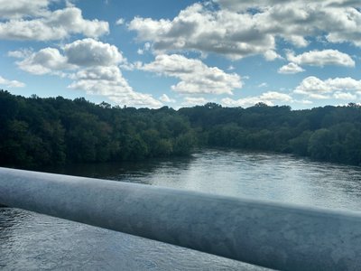 looking out over the cedar river from the trail.