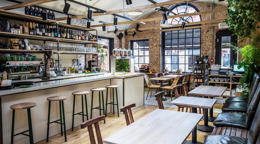Seating available at the bar or banquette