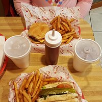 Cheese burger, Chicago style dogs, deep fried Oreo. YUMMY