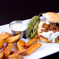 Chorizo burger with Jalapeño Ranch dip